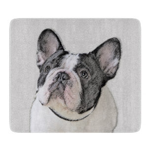 Planche À Découper Peinture française de Bulldog (Pied de broche) - A