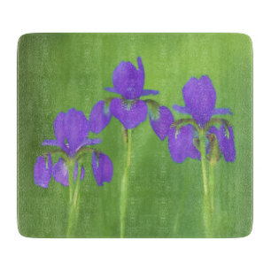 Planche À Découper Peinture Iris Violet - Art Fleur Originale