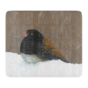 Planche À Découper Peinture Junco foncée - Art original pour oiseaux