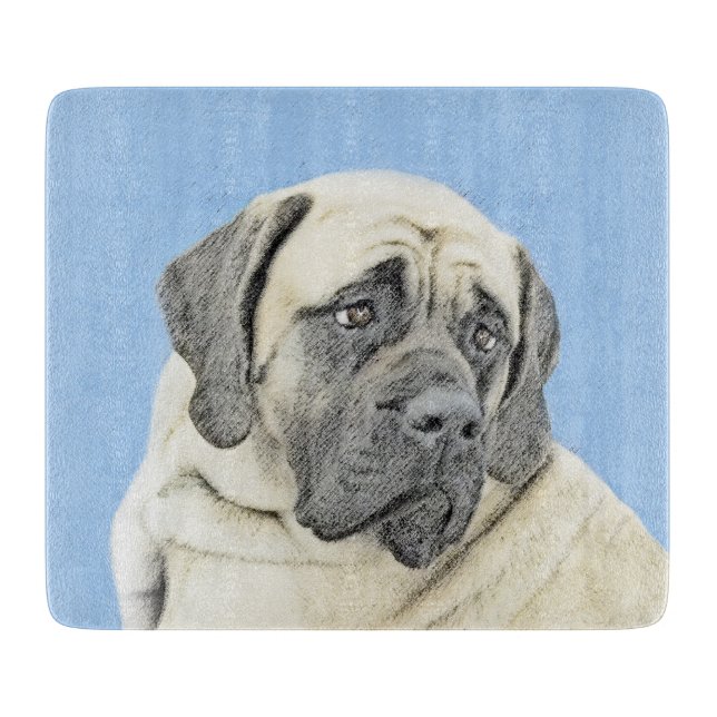 Planche À Découper Peinture Mastiff (Fawn) anglaise - Art Chien origi (Devant)