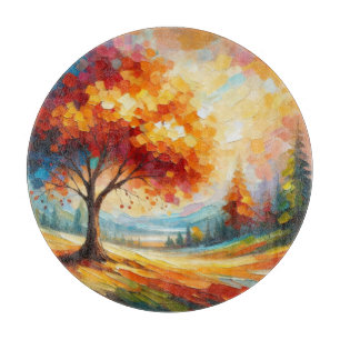 Planche À Découper Peinture Paysagère Aux Couleurs Lumineuses-96771