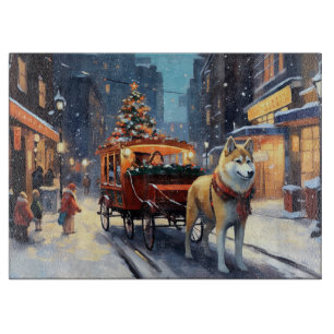 Planche À Découper Période de fêtes d'Akita de Noël