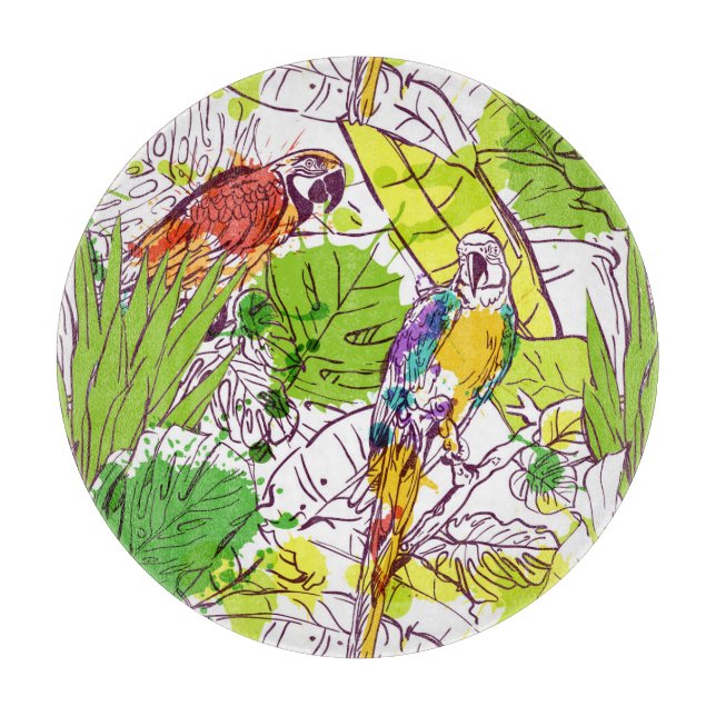 Planche À Découper Perroquets tropicaux (Devant)