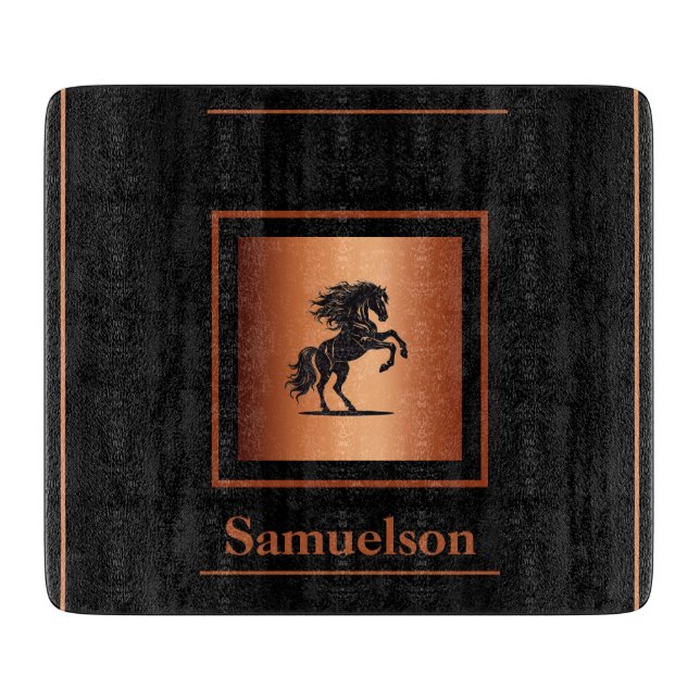 Planche À Découper Personalized Equestrian Copper-Embellished  (Devant)