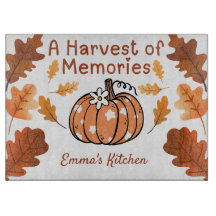 Personalized Fall Glass Cutting Board