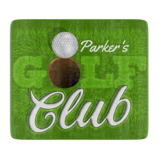 Planche À Découper Personalized NAME Golfer Green Golf Course Club (Devant)