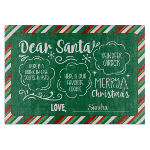 Planche À Découper Personnalisé Cher Père Noël Cookie & Milk Plateau