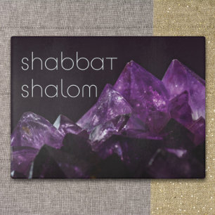 Planche À Découper Personnalisé Faux Amethyst Shabbat Challah