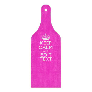 Planche À Découper Personnalisé KEEP CALM ET votre texte rose vif