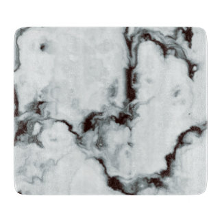 Planche À Découper personnaliser noire de texture Marbre blanc vraie