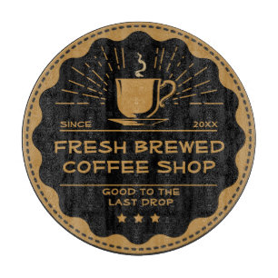 Planche À Découper Personnaliser Rustic Coffee Shop Cup Sandwich