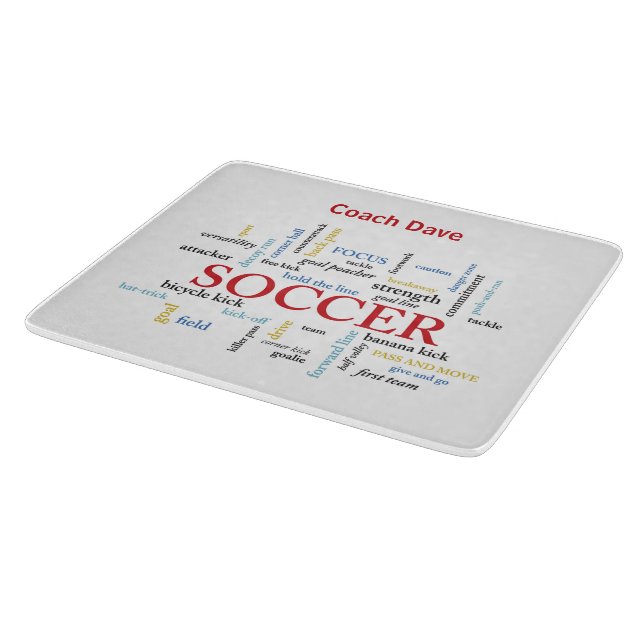 Planche À Découper Personnalisez, Merci d'entraîneur de football en m (Coin)
