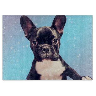 Planche À Découper Petit chiot français Bulldog Blue Cutboard