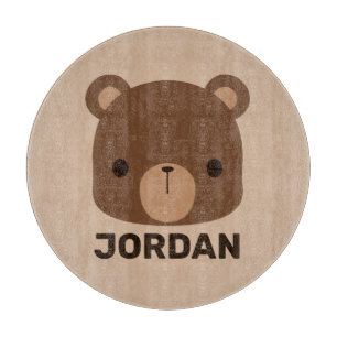 Planche À Découper Petit ours Brown mignon avec nom personnalisé