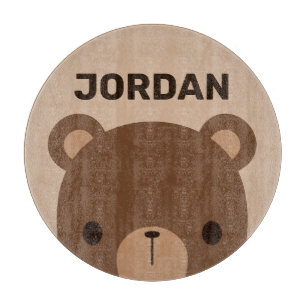 Planche À Découper Petit ours Brown mignon avec nom personnalisé