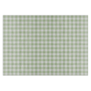 Planche À Découper Petit Sage et Gingham Blanc