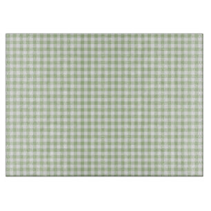 Planche À Découper Petit Sage et Gingham Blanc