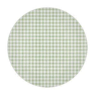 Planche À Découper Petit Sage et Gingham Blanc