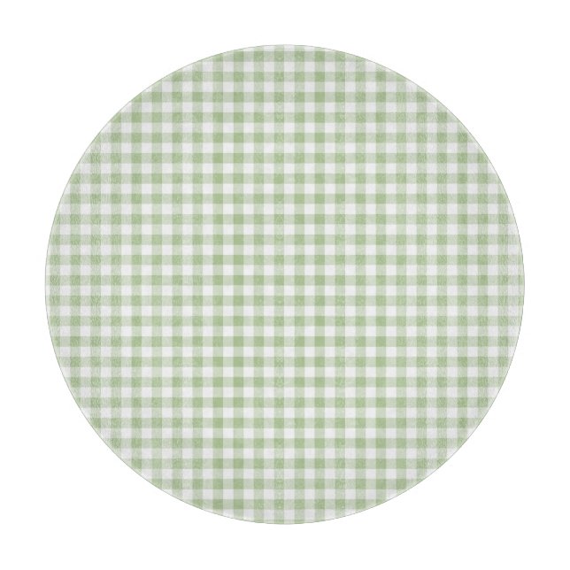 Planche À Découper Petit Sage et Gingham Blanc (Devant)