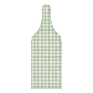 Planche À Découper Petit Sage et Gingham Blanc
