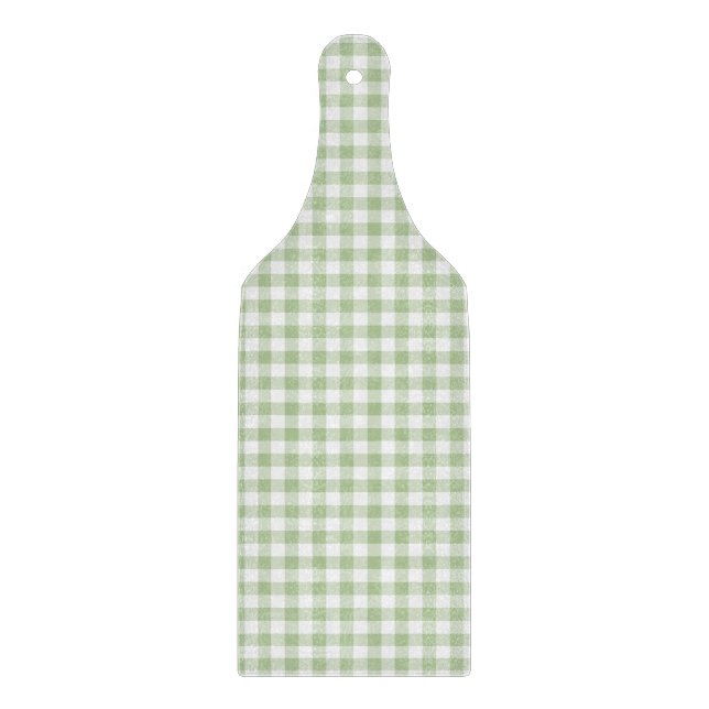 Planche À Découper Petit Sage et Gingham Blanc (Devant)