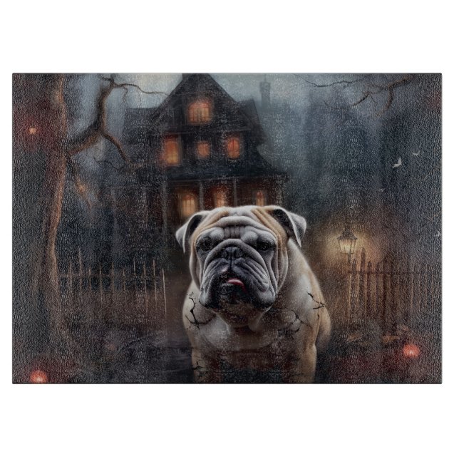 Planche À Découper Peur d'Halloween Bulldog (Devant)