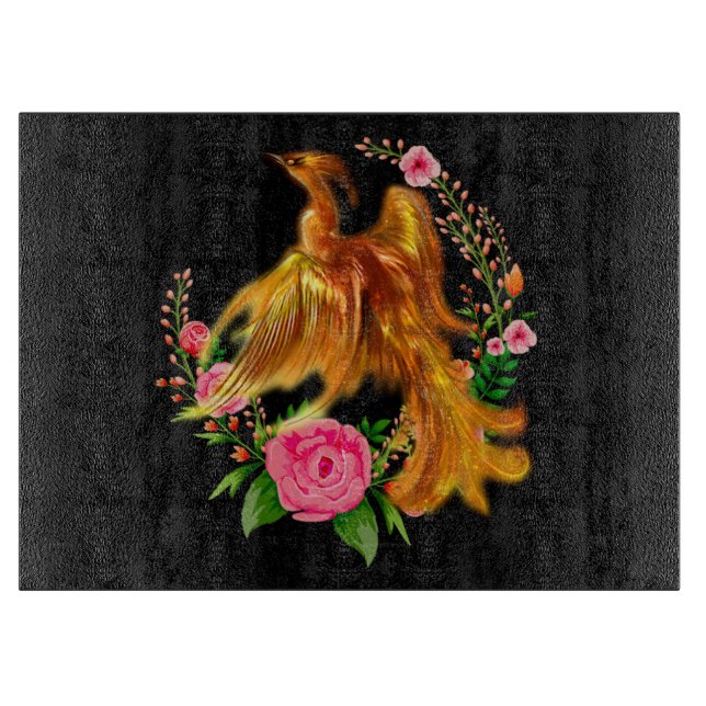 Planche À Découper Phoenix Floral Se Lève De L'Imaginaire Des Cendres (Devant)