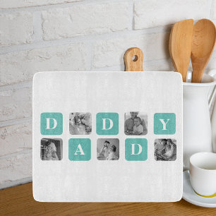 Planche À Découper Photo Collage moderne Happy Fête des pères Cadeau