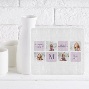 Planche À Découper Photo Collage moderne Joyeux jour des mères violet