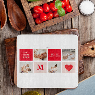 Planche À Découper Photo Rouge et rose Meilleure mère Ever Venin