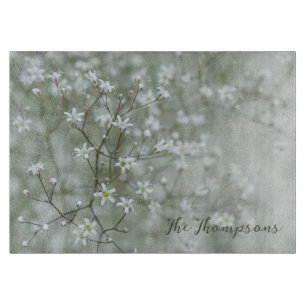 Planche À Découper Photographie de Fleur de Gypsophile avec Nom de Fa
