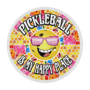 Planche À Découper Pickleball Kitchen My Happy Place Funny mignonne