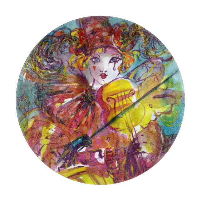 Planche À Découper PIERO JOUER VIOLIN Carnaval vénitien Musique de nu (Devant)