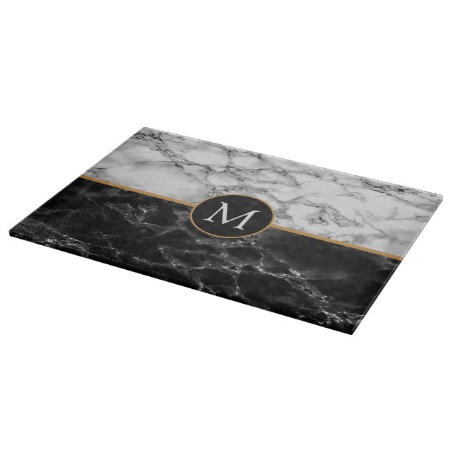 Planche À Découper Pierre en marbre noir Votre carte à découper (Coin)