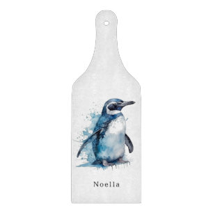Planche À Découper Pingouin d'aquarelle Arctique, personnalisé