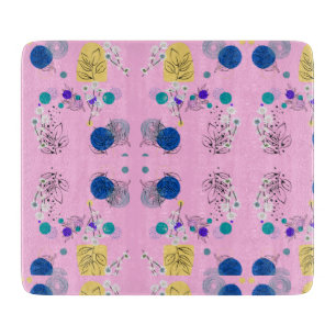 Planche À Découper Pink Chic Abstrait motif floral