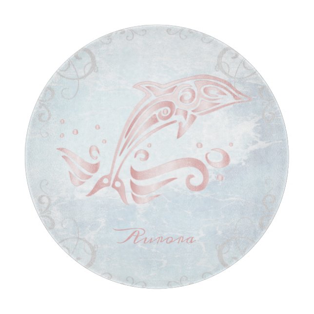 Planche À Découper Pink Dolphin Personalized Cutting Board (Devant)