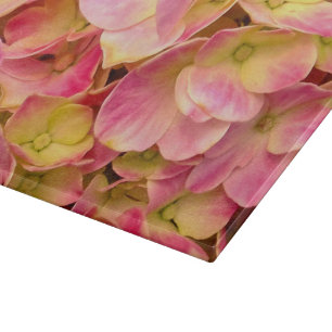 Planche À Découper Pink Hydrangeas-11x8 VERRE CUTTING BOARD