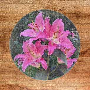 Planche À Découper Pink Oriental Lilies Floral