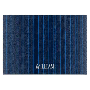 Planche À Découper Pinstripes bleu marine personnalisées