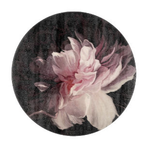 Planche À Découper Pivoine Mur Sombre : Dessin de Fleur Peinte