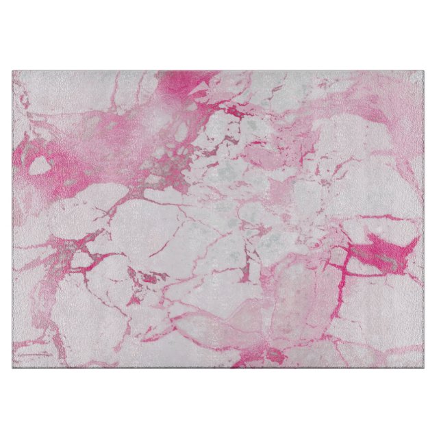 PLANCHE À DÉCOUPER PIXDEZINES MARBRE BLANC+VEAUX ROSES (Devant)