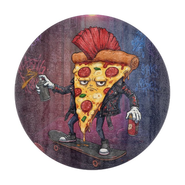 Planche À Découper Pizza Punk (Devant)