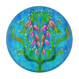 Planche À Découper Plage Fleurs Peinture Acrylique