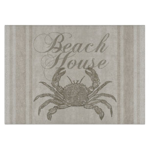 Planche À Découper Plage Maison Crabe Plage Côte Vintage côtière
