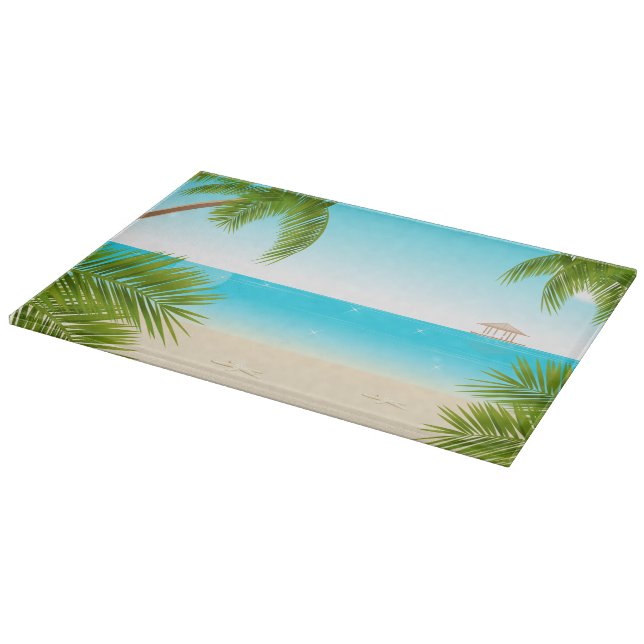 Planche À Découper Plage Ttropical Arrière - plan Plage Plage Plastiq (Coin)