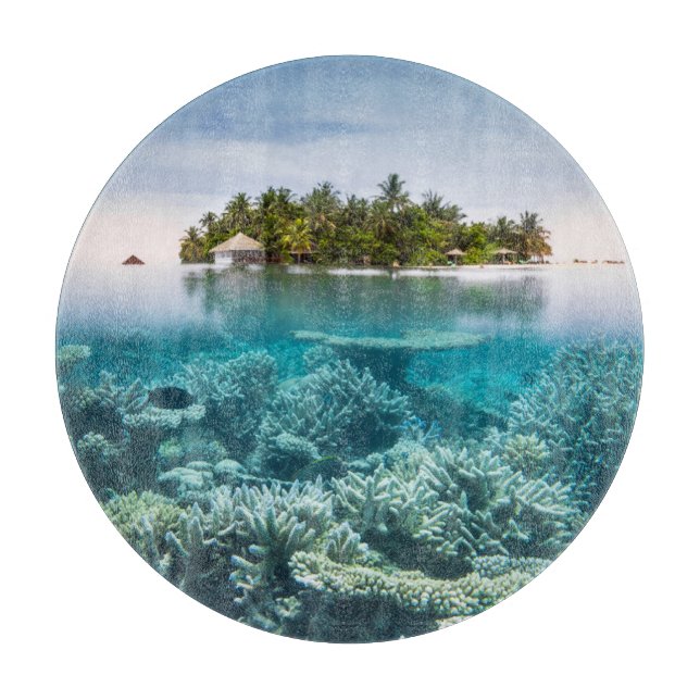 Planche À Découper Plages tropicales | Ari Atoll Maldives (Devant)