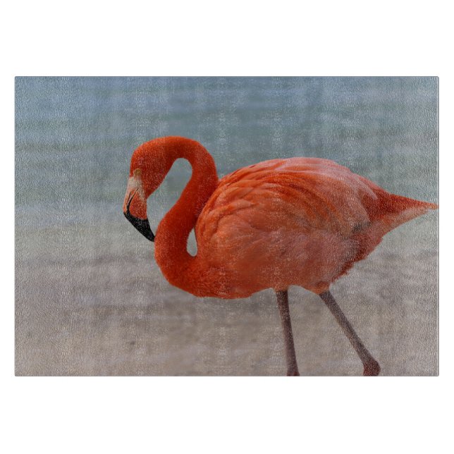 Planche À Découper Plages tropicales | Flamant rose des Caraïbes, Aru (Devant)