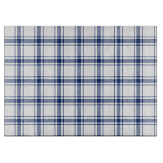Planche À Découper Plaid bleu et blanc nautique