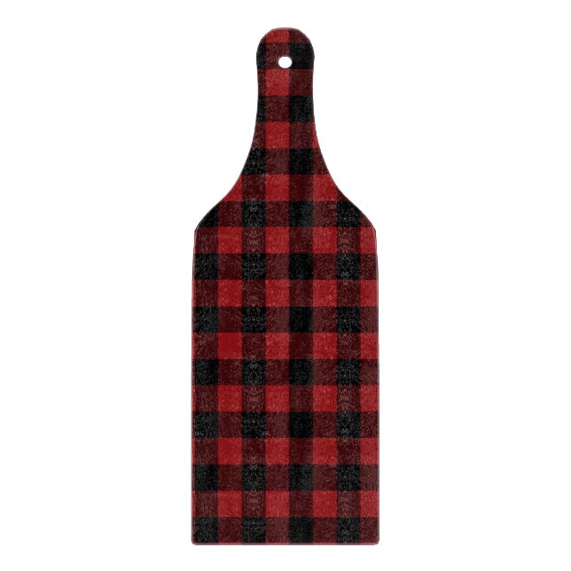Planche À Découper Plaid noir et rouge vérifié - (Devant)